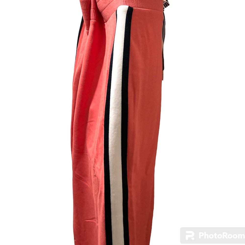Tommy Hilfiger Coral Plush Knit Side-Stripe Midi Skirt Athleisure Retro Plus - Picture 3 of 5